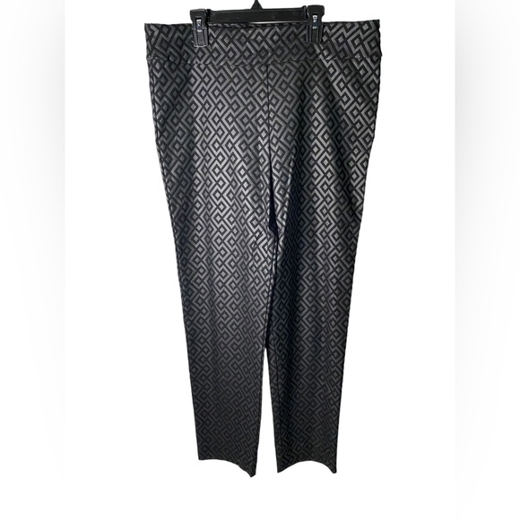 Krazy Larry | Size 16 Black Geometric Pull-On Ankle Pant - Picture 4 of 5